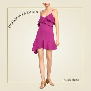 BCBGMaxAzria Women's Fuchsia/Magenta Asymmetrical Dress